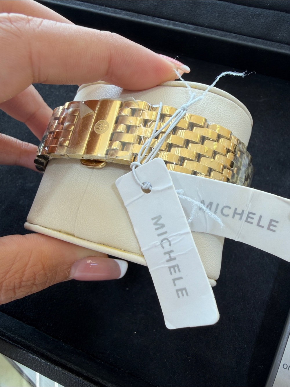 Michele Gold-Tone Diamond Accent Chronograph Watch with White Dial - Picture 4 of 14
